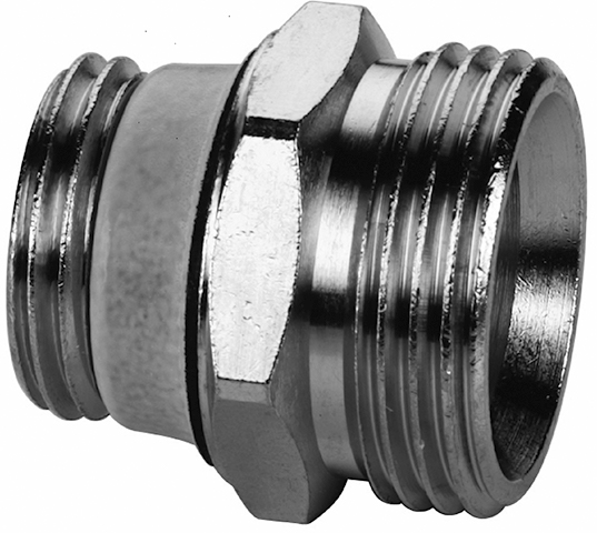 Anschlussnippel ARU ½" AG X ¾" Eurokonus, selbstdichtend mit Gewindeeinschneiddichtung. Zur Herstellung von Anschlussverschraubungen für PEX-Rohre in Verbindung mit Klemmring-Set der Serie MV. VPE 2 Stück.