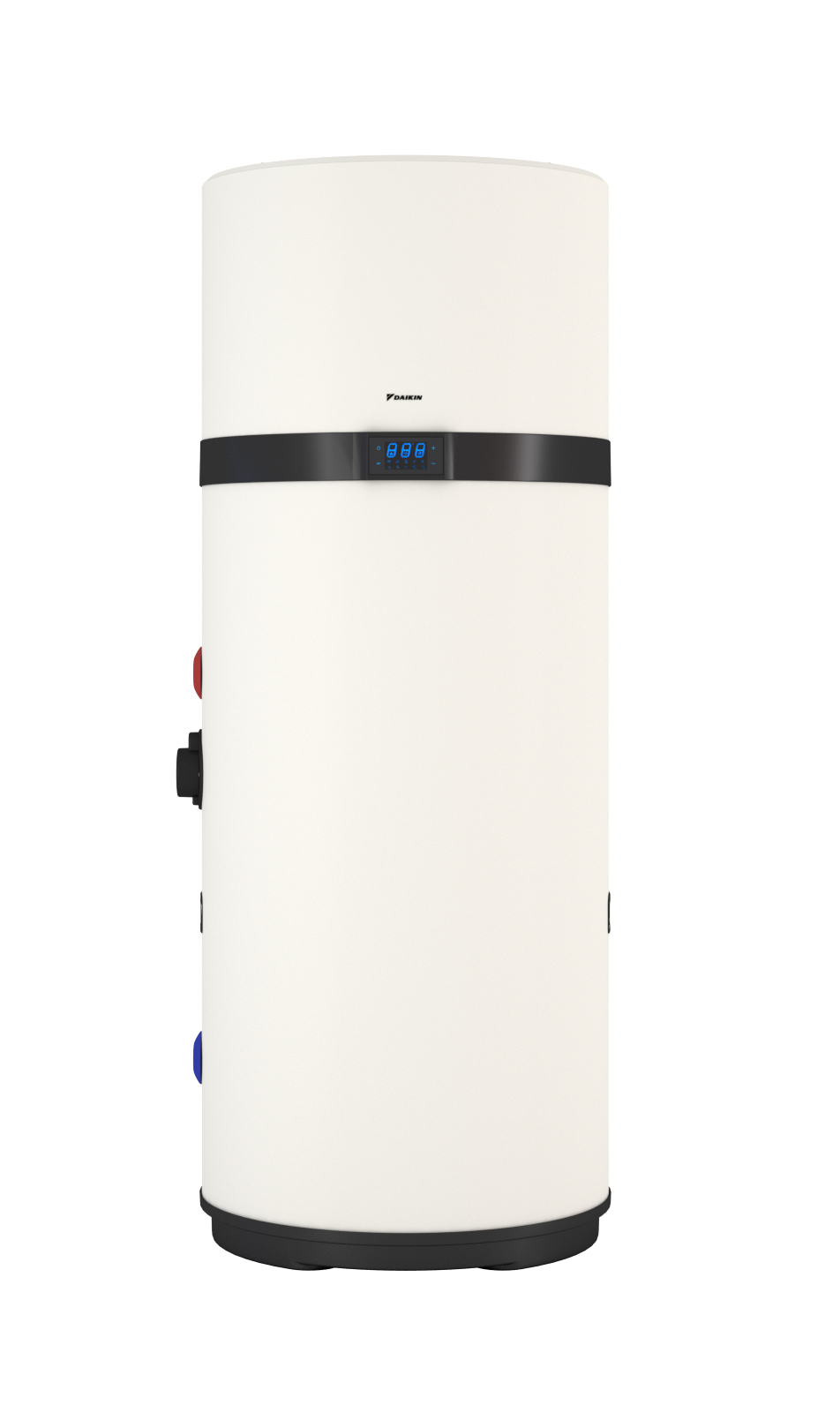 Brauchwasser Monoblock-Wärmepumpe DAIKIN Altherma M HW 200 mit integriertem 200 Liter Speicher und einer Leistung von 1, 6 kW. Warmwassertemperaturen bis 62°C ohne den Einsatz eines Backupheaters. Mit Integriertem 1, 5 kW Backupheater